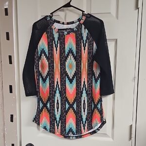 Colorful Geometric Pattern Women's Top